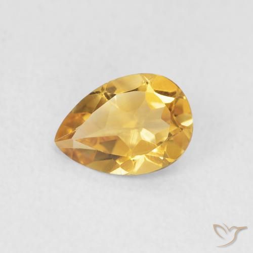 Citrine Doré naturelle En forme de poire, 0.62 ct, VVS