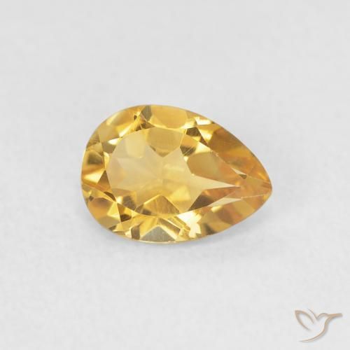Citrine Doré naturelle En forme de poire, 0.62 ct, VVS