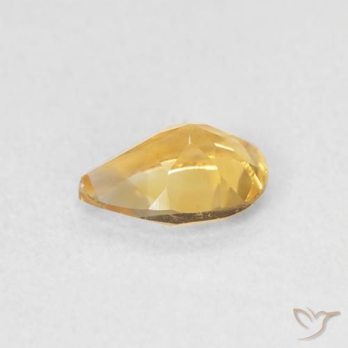 Citrine Doré naturelle En forme de poire, 0.62 ct, VVS
