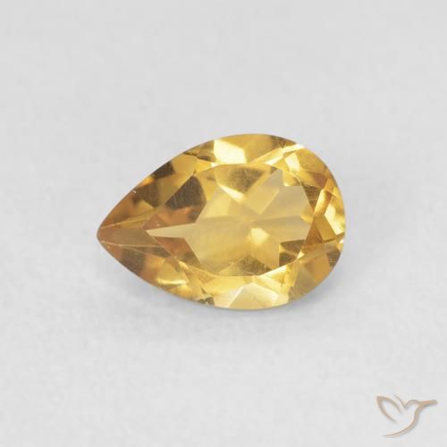 0.69ct Naturel Doré Citrine, En forme de poire, VVS