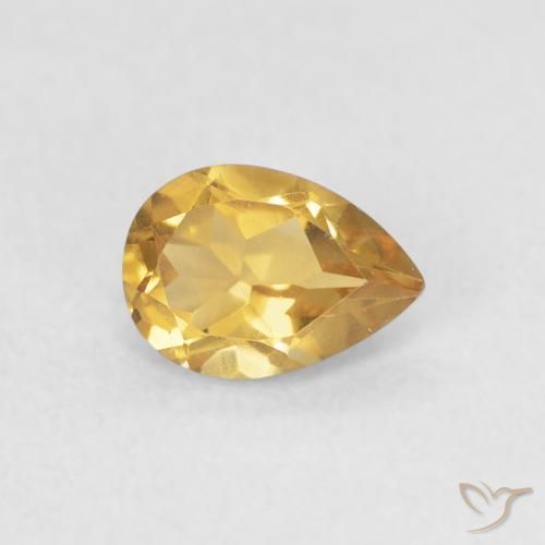 Citrine Doré naturelle En forme de poire, 0.69 ct, VVS