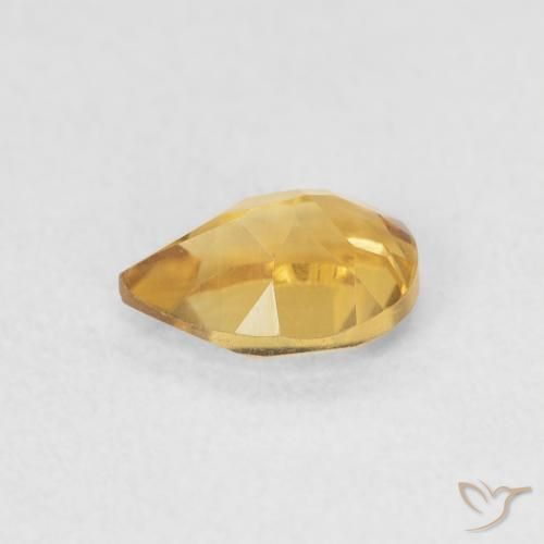 Citrine Doré naturelle En forme de poire, 0.69 ct, VVS