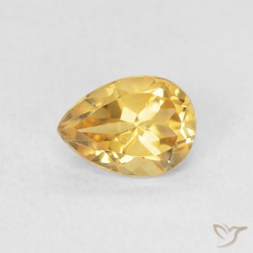 Citrine Doré naturelle En forme de poire, 0.77 ct, VVS