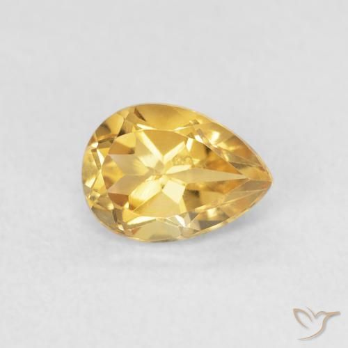 Citrine Doré naturelle En forme de poire, 0.77 ct, VVS