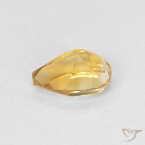 Citrine Doré naturelle En forme de poire, 0.77 ct, VVS