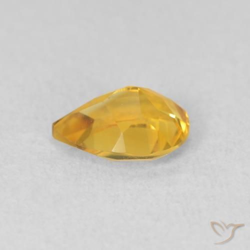 Citrine Doré naturelle En forme de poire, 0.66 ct, VVS