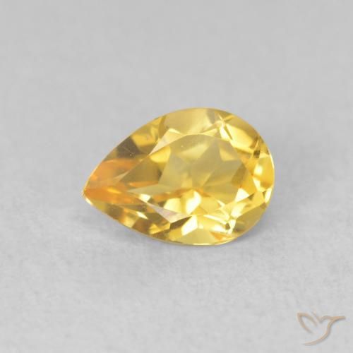 Citrine Doré naturelle En forme de poire, 0.68 ct, VVS