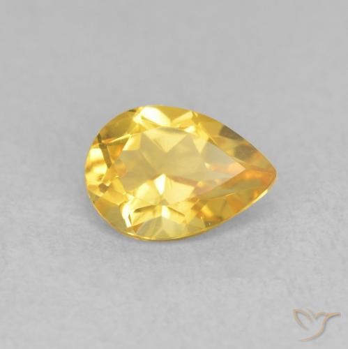 Citrine Doré naturelle En forme de poire, 0.68 ct, VVS