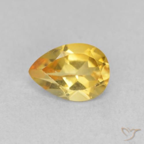 Citrine Doré naturelle En forme de poire, 0.69 ct, VVS