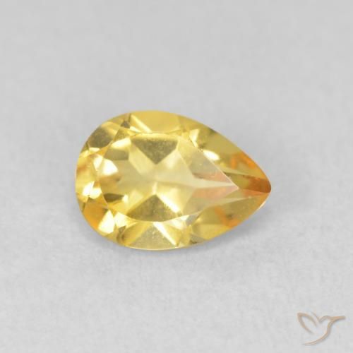 Citrine Doré naturelle En forme de poire, 0.69 ct, VVS