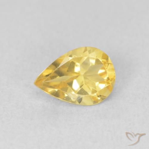 Citrine Orange Doré naturelle En forme de poire, 0.64 ct, VVS