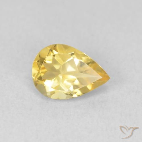 Citrine Orange Doré naturelle En forme de poire, 0.64 ct, VVS