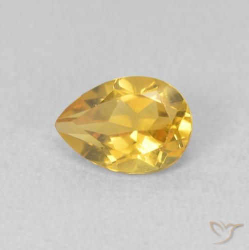 0.68ct Naturel Doré Citrine, En forme de poire, VVS