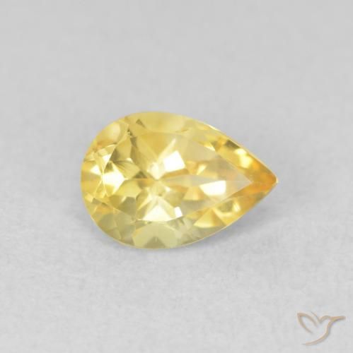 Citrine Orange Doré naturelle En forme de poire, 0.68 ct, VVS