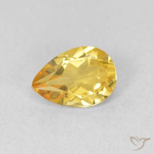 Citrine Doré naturelle En forme de poire, 0.62 ct, VVS