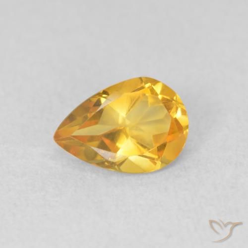 Citrine Doré naturelle En forme de poire, 0.64 ct, VVS