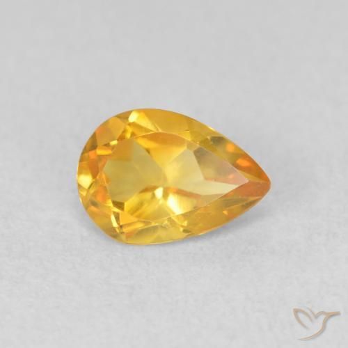 Citrine Doré naturelle En forme de poire, 0.64 ct, VVS