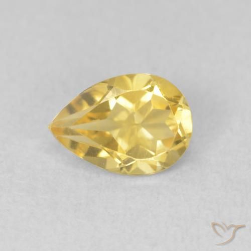 Citrine Jaune doré naturelle En forme de poire, 0.74 ct, VVS