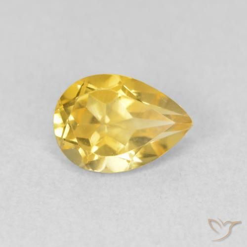 Citrine Jaune doré naturelle En forme de poire, 0.74 ct, VVS