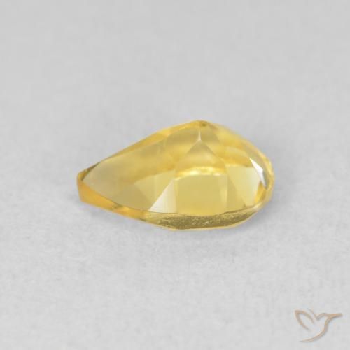 Citrine Jaune doré naturelle En forme de poire, 0.74 ct, VVS