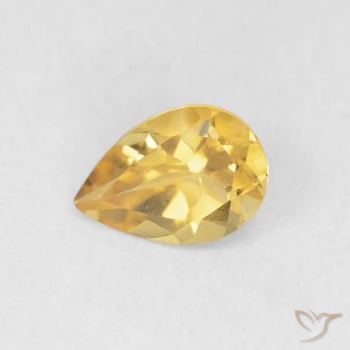 Citrine Doré naturelle En forme de poire, 0.61 ct, VVS