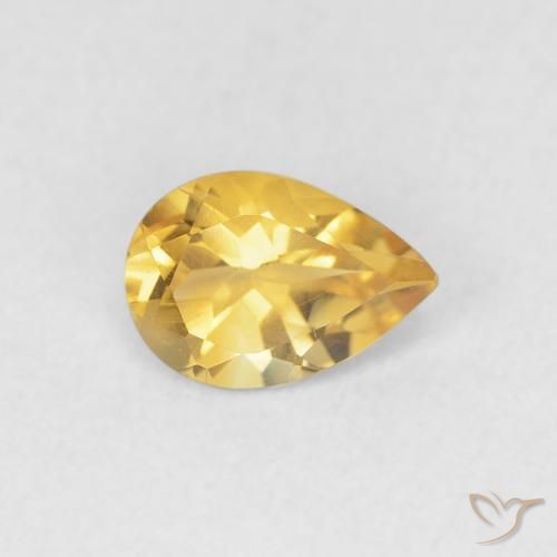 Citrine Doré naturelle En forme de poire, 0.61 ct, VVS