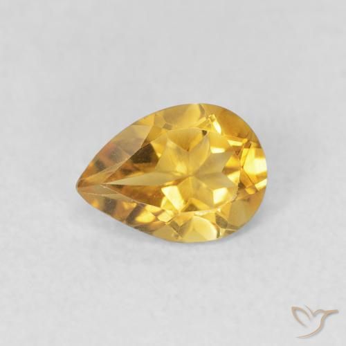 0.62ct Naturel Orange Doré Citrine, En forme de poire, VVS