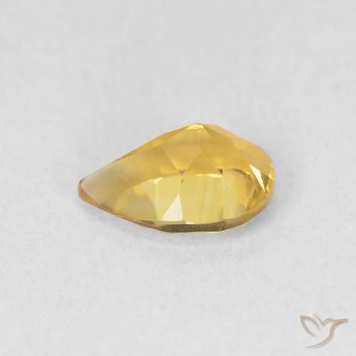Citrine Orange Doré naturelle En forme de poire, 0.62 ct, VVS