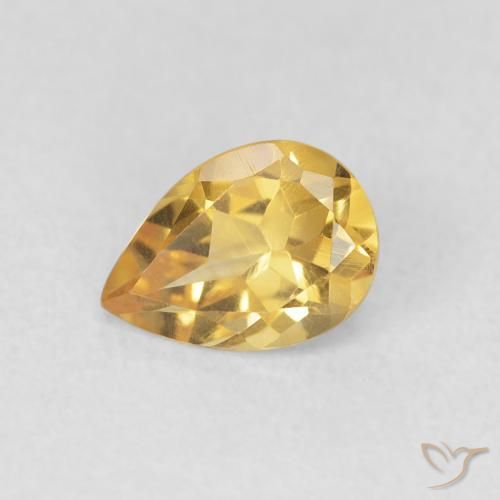 Citrine Doré naturelle En forme de poire, 0.70 ct, VVS