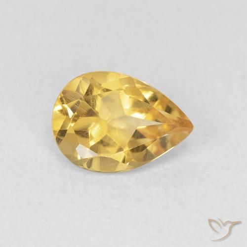 Citrine Doré naturelle En forme de poire, 0.70 ct, VVS