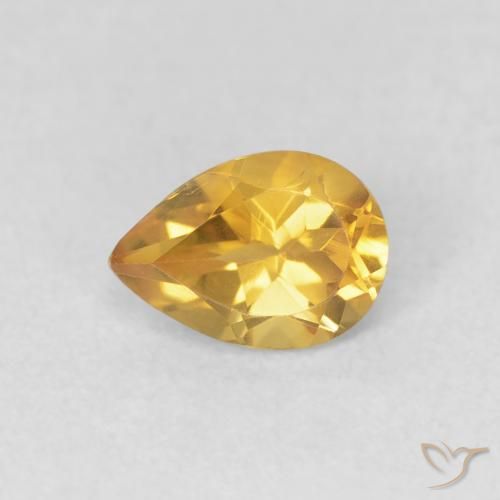 0.70ct Naturel Doré Citrine, En forme de poire, VVS