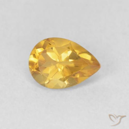 Citrine Doré naturelle En forme de poire, 0.70 ct, VVS