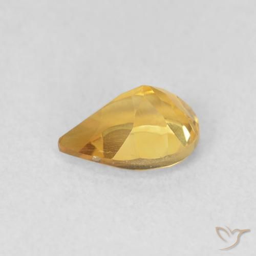 Citrine Doré naturelle En forme de poire, 0.70 ct, VVS