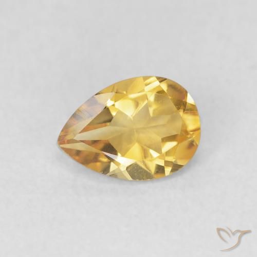 0.67ct Naturel Doré Citrine, En forme de poire, VVS