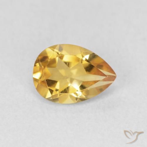 Citrine Doré naturelle En forme de poire, 0.67 ct, VVS