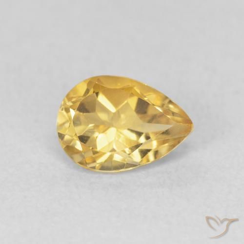 Citrine Doré naturelle En forme de poire, 0.76 ct, VVS