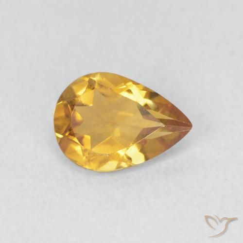 Citrine Medium Light-Golden naturelle En forme de poire, 0.60 ct, VVS
