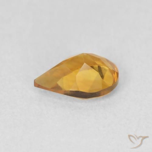 Citrine Medium Light-Golden naturelle En forme de poire, 0.60 ct, VVS
