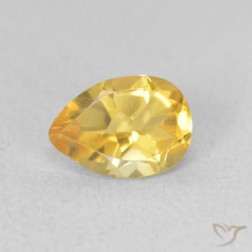 0.67ct Naturel Or moyen Citrine, En forme de poire, VVS-VS