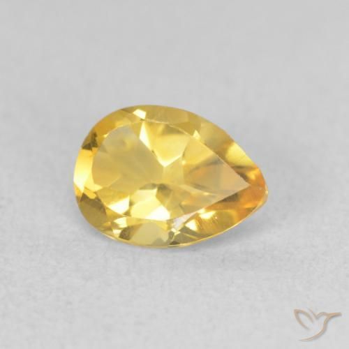 Citrine Or moyen naturelle En forme de poire, 0.67 ct, VVS-VS