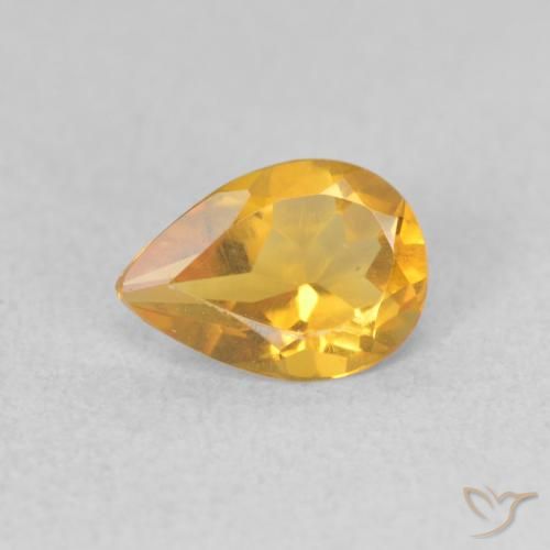 0.58ct Naturel Orange Doré Citrine, En forme de poire, VVS-VS