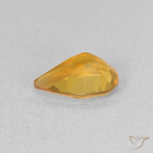 Citrine Orange Doré naturelle En forme de poire, 0.58 ct, VVS-VS