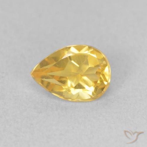 0.63ct Naturel Orange Doré Citrine, En forme de poire, VVS-VS