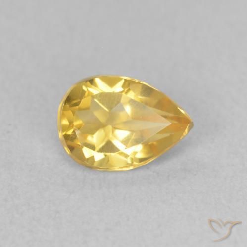 Citrine Orange Doré naturelle En forme de poire, 0.63 ct, VVS-VS