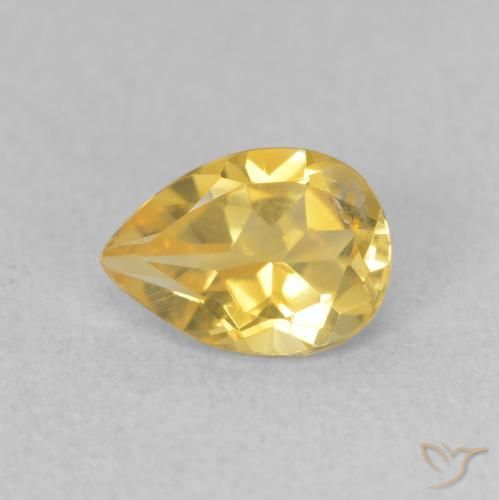 0.69ct Naturel Orange Doré Citrine, En forme de poire, VS