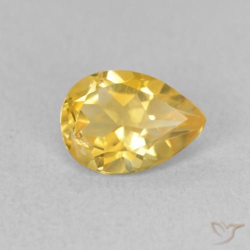 Citrine Orange Doré naturelle En forme de poire, 0.69 ct, VS