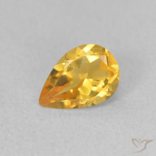 Citrine Doré naturelle En forme de poire, 0.59 ct, VVS-VS