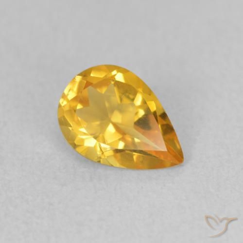 Citrine Doré naturelle En forme de poire, 0.59 ct, VVS-VS