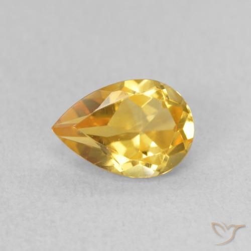 Citrine Doré naturelle En forme de poire, 0.66 ct, VVS-VS