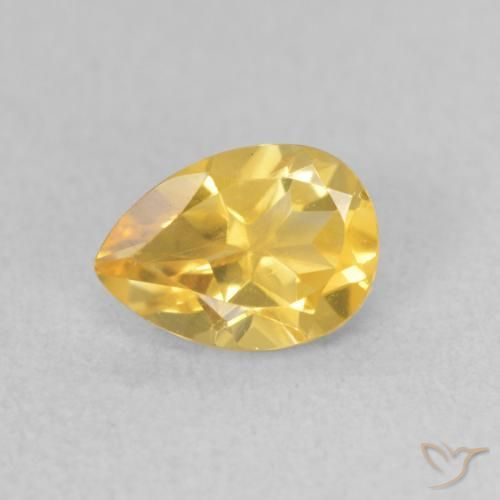 Citrine Orange Doré naturelle En forme de poire, 0.71 ct, VS